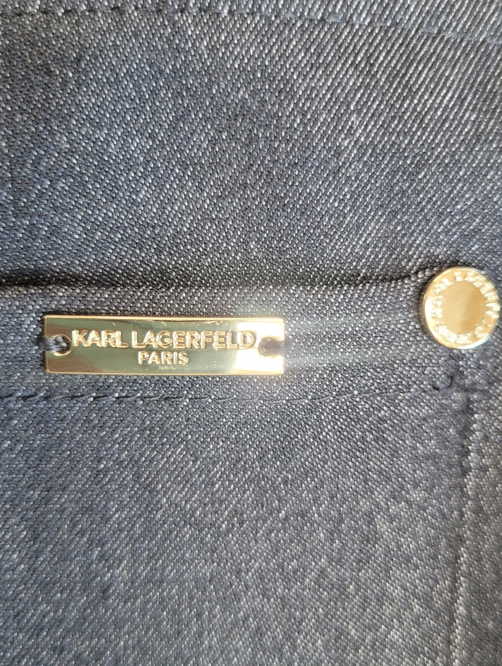 KARL LAGERFELD Woman's Dark Blue Denim Pull On Jeggings Stretchy 6/8 - Picture 3 of 6